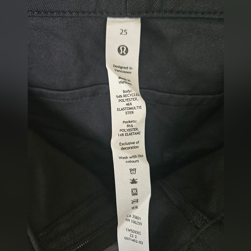 LULULEMON CITY SLEEK 5 POCKET BLACK PANT - Picture 7 of 8
